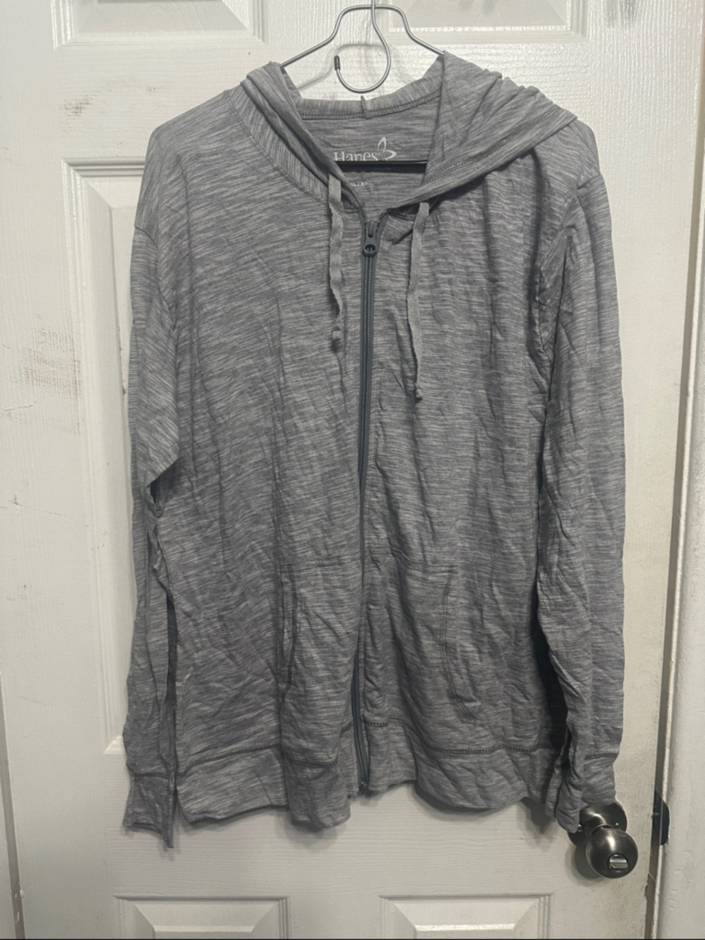Hanes Heather Gray Full-Zip Hooded Jacket